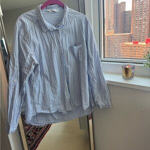Zara Basic Blue Striped Shirt
